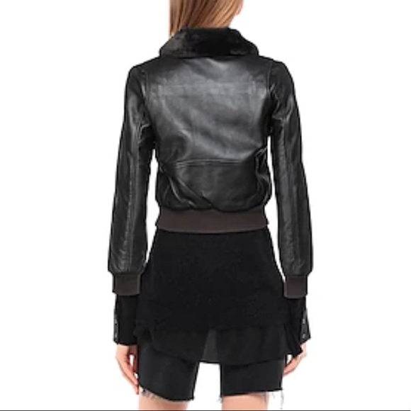 Maje dark brown leather aviator jacket - Picture 14 of 15